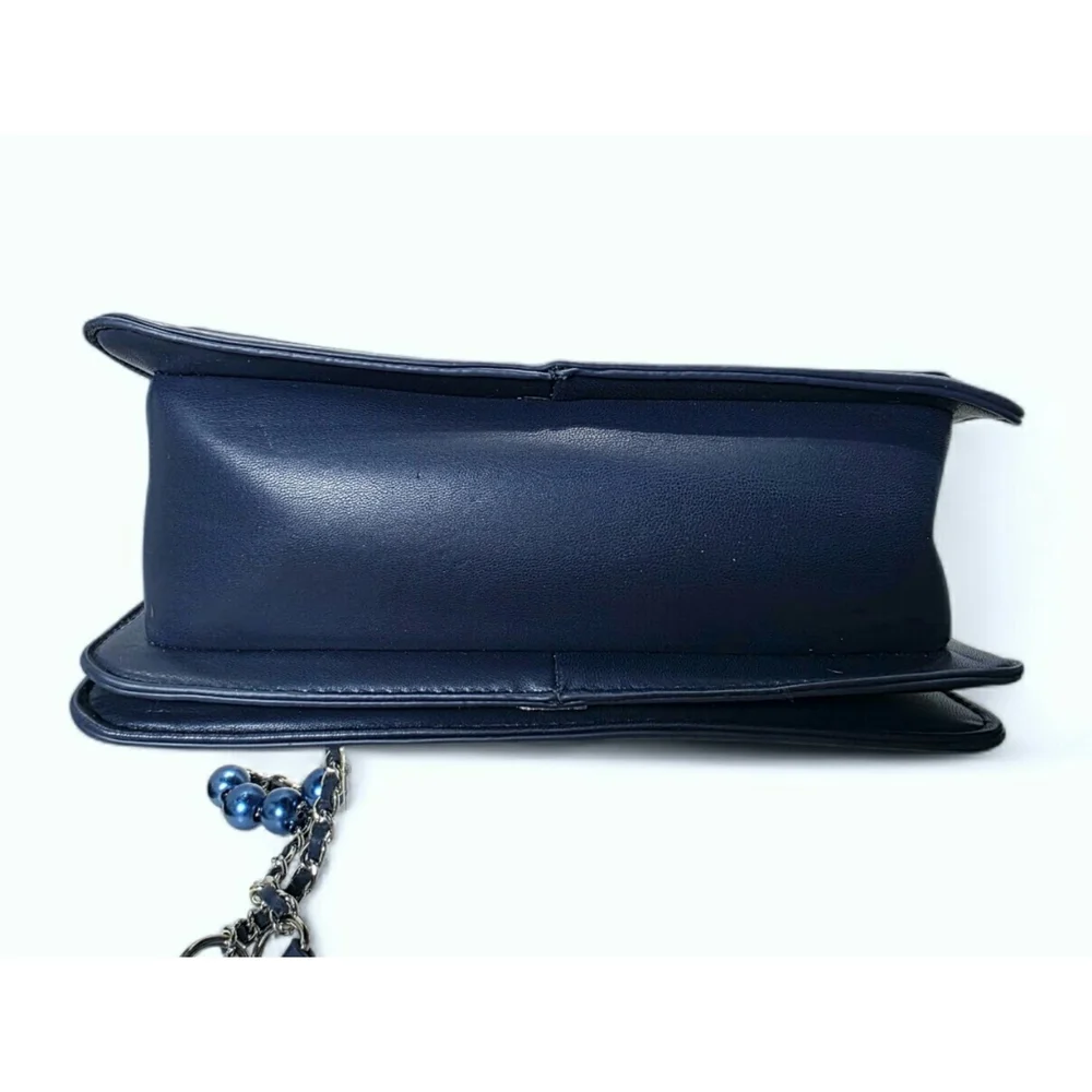 Badgley Mischka Denim Diamond Quilted Crossbody Bag